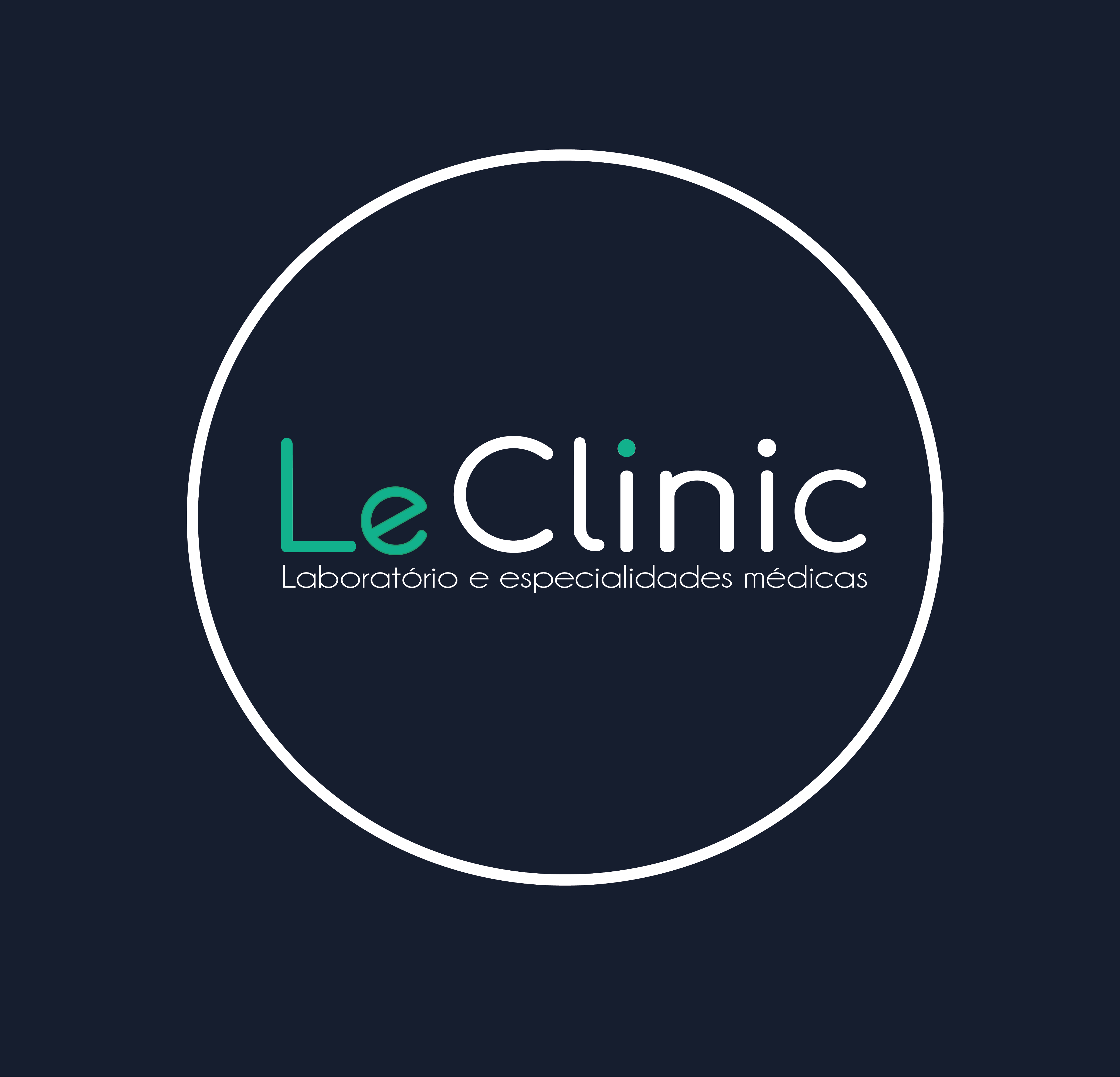 Logomarca LeClinic toda Colorida E fundo azul circulo